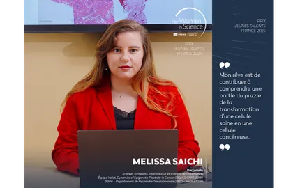 Melissa Saichi, lauréate du Prix Jeunes Talents France 2024 L’Oréal-UNESCO Pour les Femmes et la Science